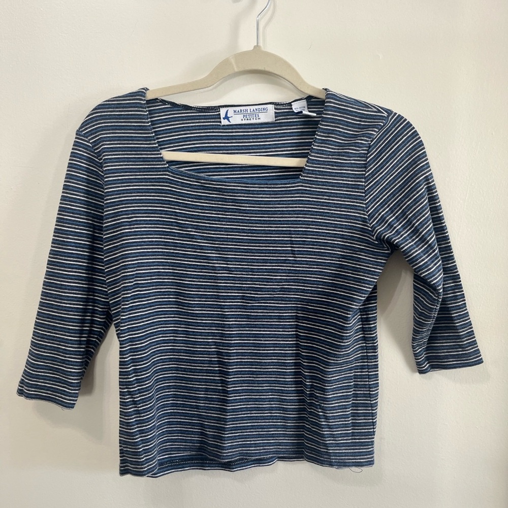 Striped Blue and White Top
